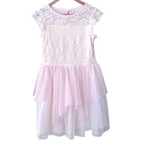 CAT & JACK‎ Sequin Lace Tulle Girl’s Dress | Blush Pink | XL 14/16